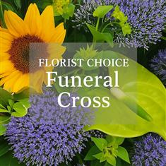 Florist Choice Funeral Cross Arrangement