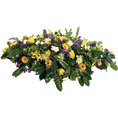 Yellow &amp; Purple Coffin Spray