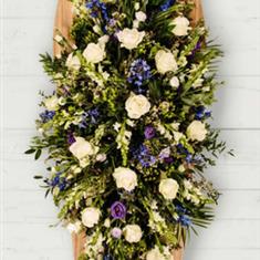 Blue and White Casket Spray